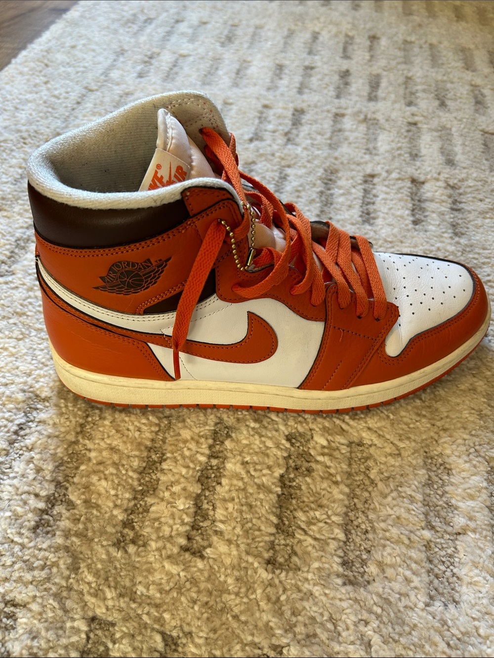 Jordan Retro High Top Orange and White unisex Sneaker